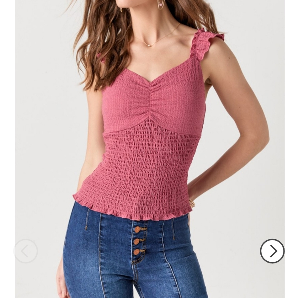 Francesca's Tatiana Crinkle Tank Top